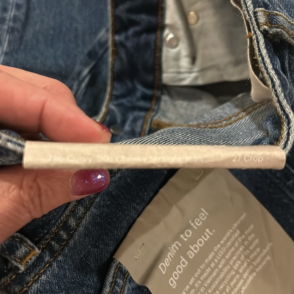 Everlane no stretch Denim The Curvy 90’s cheeky straight 27 crop NWT - Picture 4 of 10